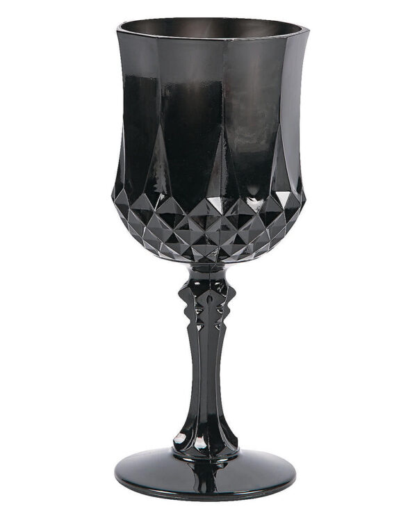 weinglas diamant schwarz halloween glas halloween geschirr wineglass diamond black 26581