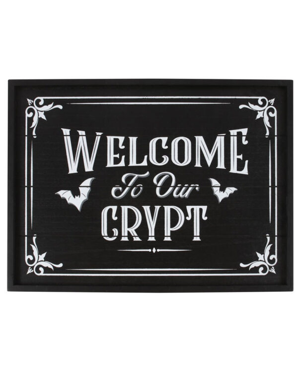 welcome to our crypt wandbild welcome to our crypt wall plaque gothic wohnaccessoire 54309 01