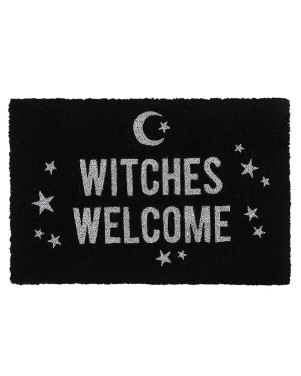 witches welcom fussmatte witches welcome tuermatte halloween fussmatte gothic wohnaccessoire 50879 01
