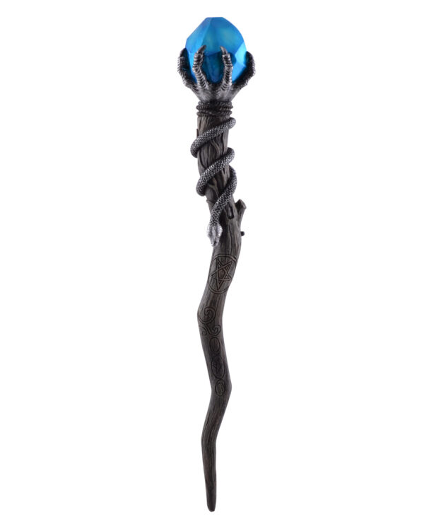 zauberstab serpenta mit blauem stein magic wand serpenta with blue stone cosplay kostuemzubehoer 38923 01