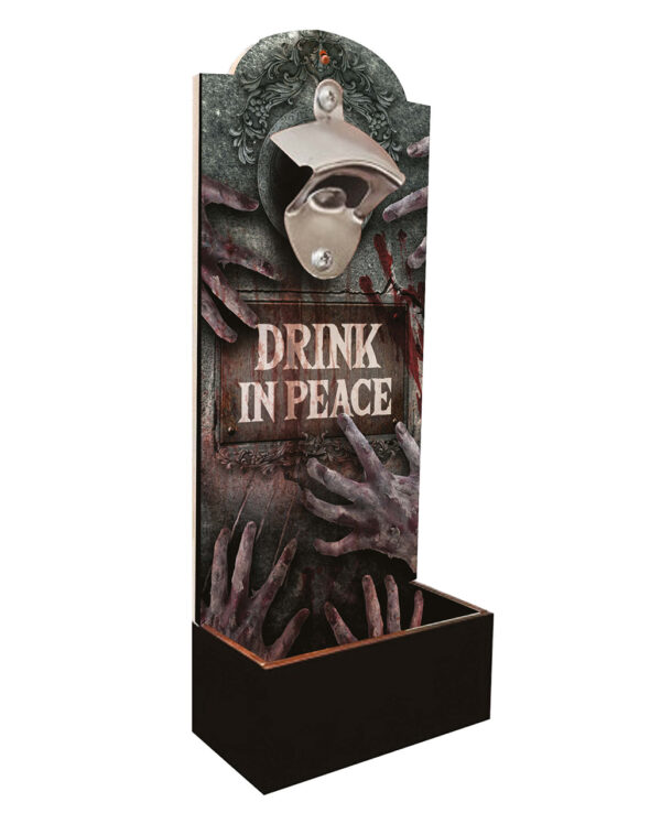 zombie wand flaschenoeffner auf holz zombie wall bottle opener on wood flaschenoeffner halloween deko 55486