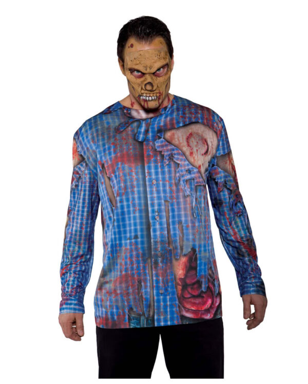 zombie longsleeve horror shirt fuer halloween und den zombie walk 23026 front
