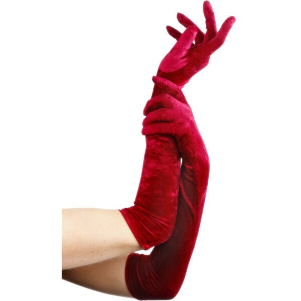 400860 lange rote handschuhe veloursamt