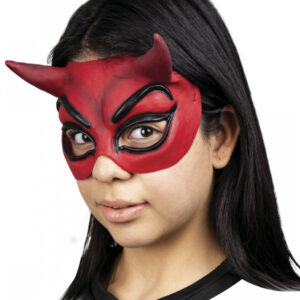 Teufels Halbmaske rot für Halloween & Fasching