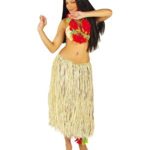Hawaii Hularock Beige Hula Tänzerin Frauen Kostüm Hawaii
