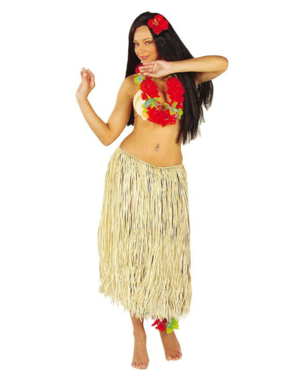 Hawaii Hularock Beige Hula Tänzerin Frauen Kostüm Hawaii