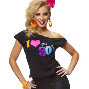 I Love the 80's T-Shirt für Fasching & Karneval M/L