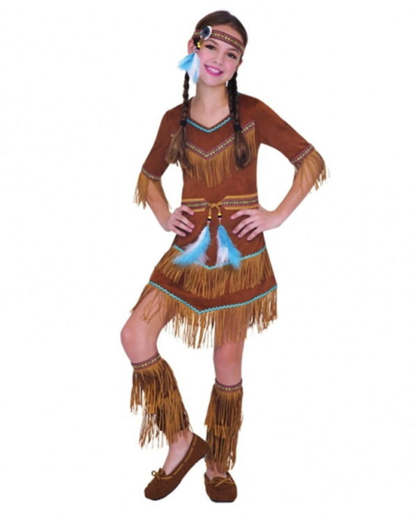 Indianer Mädchenverkleidung   Squawkostüm für Kids S