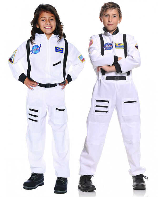 Astronauten Kinderkostüm weiß für Fasching L