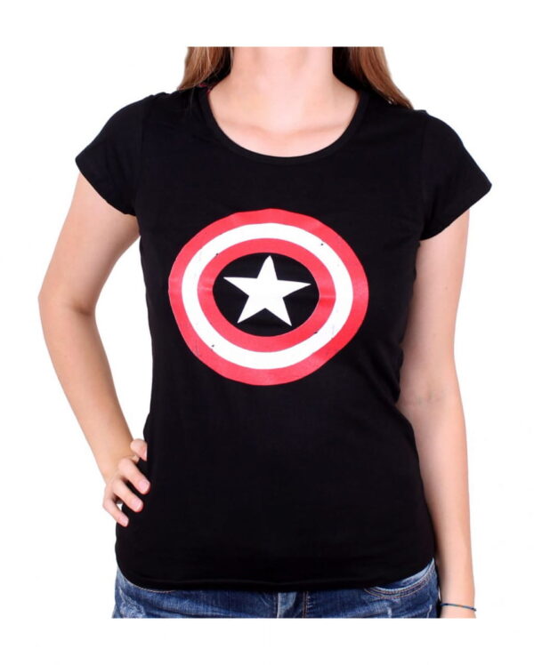 Captain America Frauen T-Shirt The Shield als Lizenzartikel für Superheldenfans L