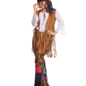 Hippie Woodstock Damenkostüm für Karneval XL