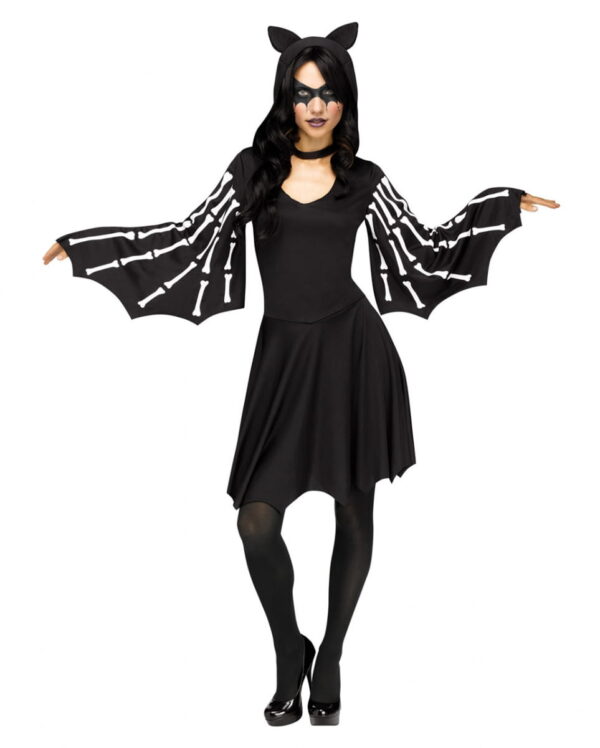 Skelett Fledermaus Kostüm-Kleid  für Halloween SM