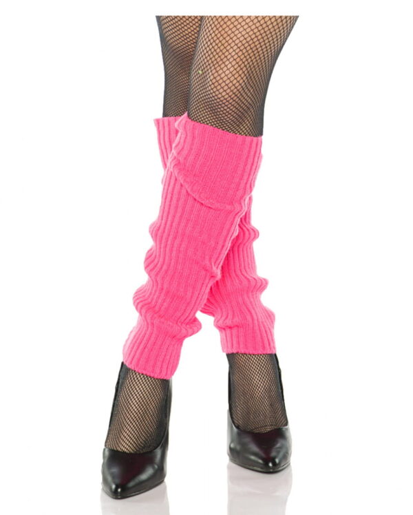 Pinke 80er Jahre Beinstulpen Kostüm Accessoire