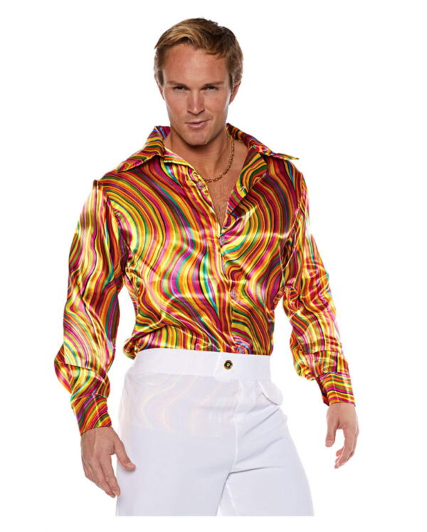 Multicolor Disco Kostüm Hemd für Fasching One Size