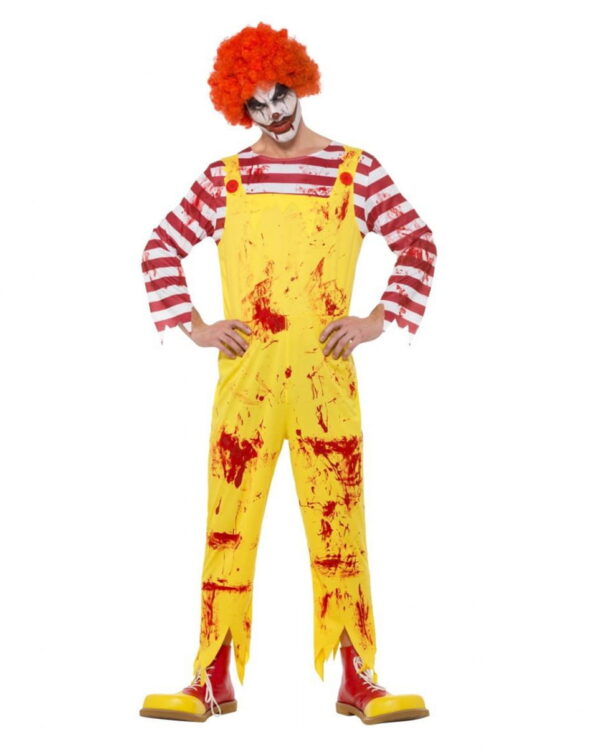 Blutiges Horror-Clown Kostüm für Fasching & Halloween XL