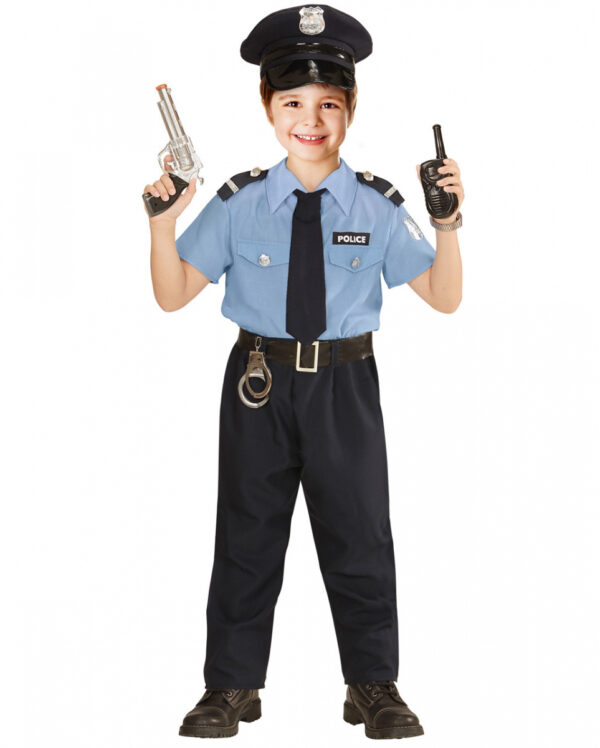 Polizist Kinderkostüm für den Kinderfasching 158 / 11-13 Jahre