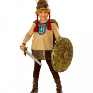 Kleine Vikinger Kriegerin Kostüm für Kinder ➔ M