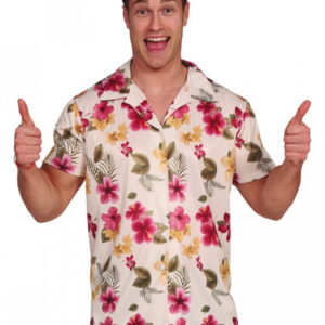 Hawaii Hemd mit Hibiskusblüten  Karneval & Fasching L