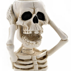 Weißes Skelett als Teelicht-Kerzenhalter 14cm ✮✮