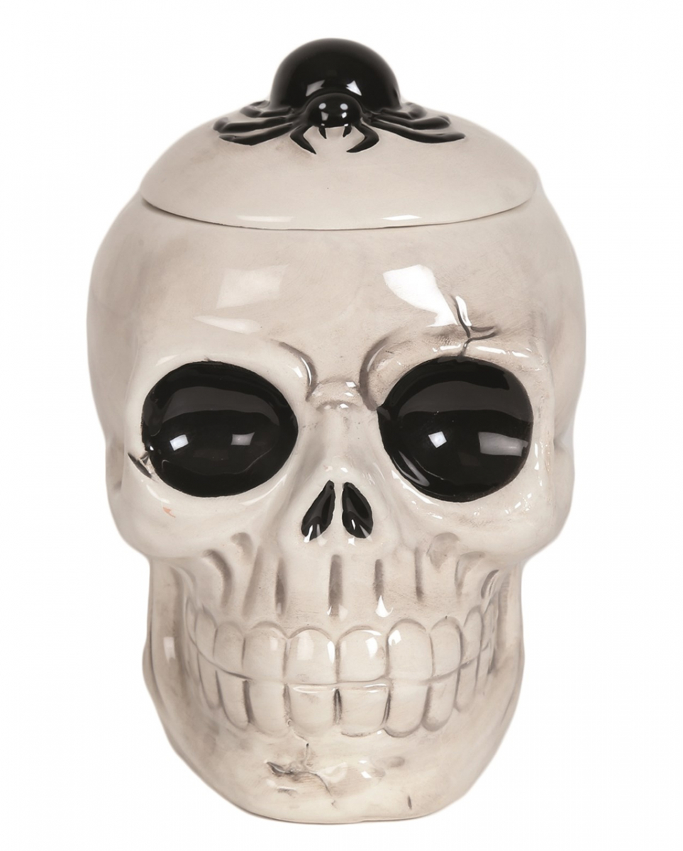 Halloween Totenschädel mit Spinne Teelicht Duftlampe 14cm ?