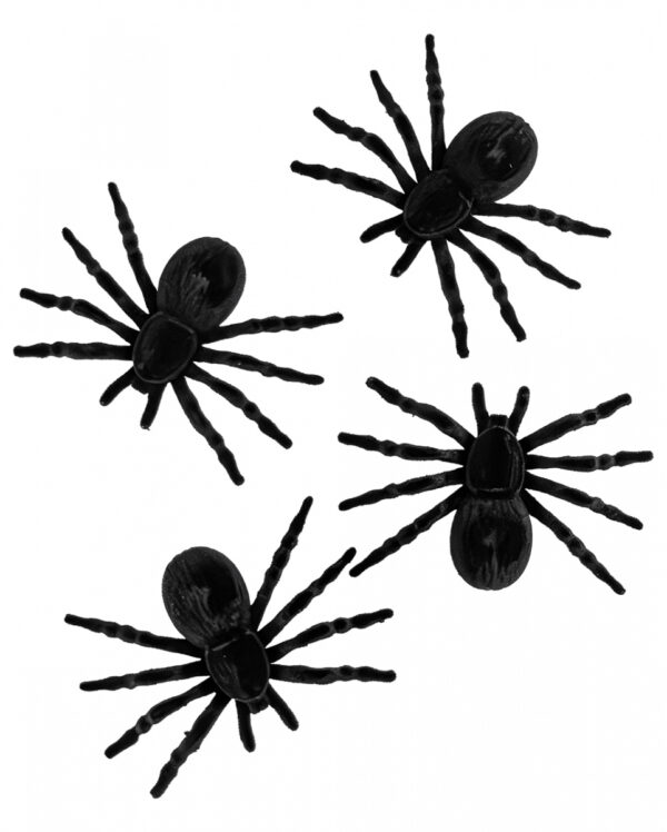 Haarige Halloween Spinnen 4 St. als Deko