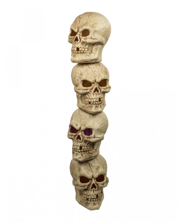 Totenschädel Turm mit 4 Skulls & Licht 120cm  Halloween Dekoration