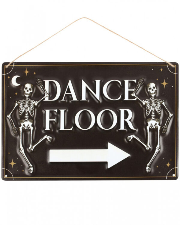 Dance Floor Metallschild mit tanzenden Gerippen 30x20cm ★