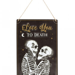 Love You To Death Skelett Liebespaar Metallschild 30x20cm ➤