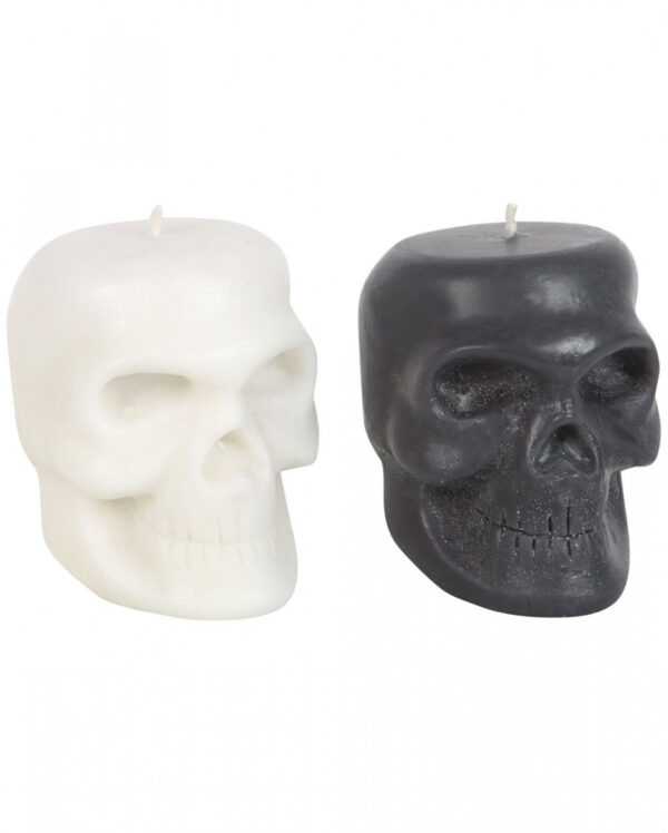 Schwarz-Weiße Totenschädel Kerzen mit Duft Sortiert ➤