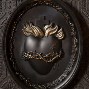 Heiliges Herz Gothic Wandbild mit Dornenkranz 20cm ★