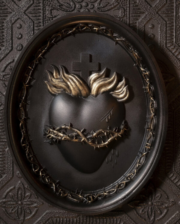 Heiliges Herz Gothic Wandbild mit Dornenkranz 20cm ★