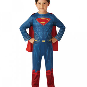 Superman Kinderkostüm mit Umhang für Karneval & Fasching L / 128