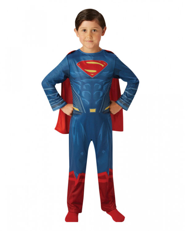 Superman Kinderkostüm mit Umhang für Karneval & Fasching L / 128