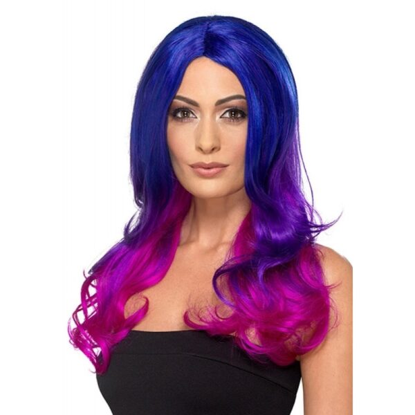 48906 fashion ombre wig blue and pink
