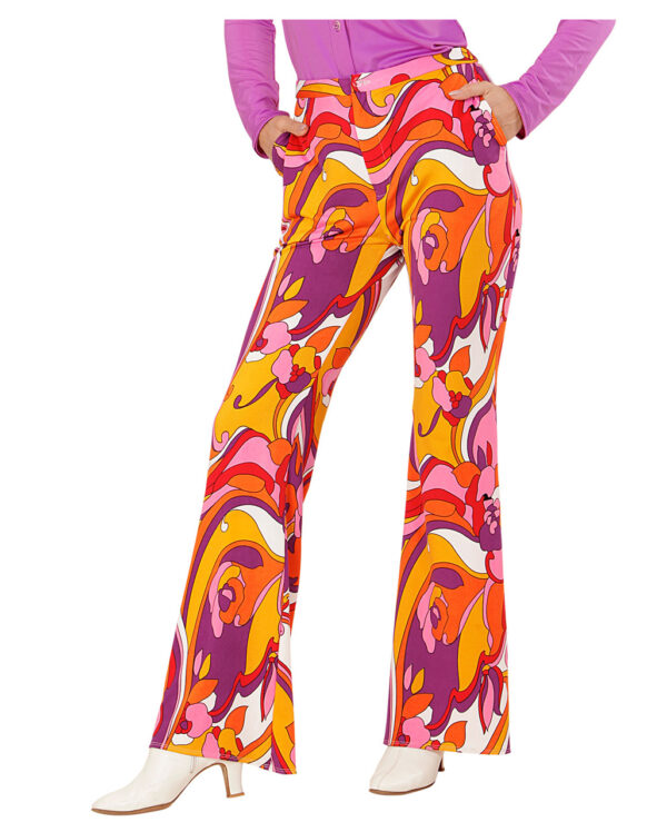 70er jahre groovy damenhose orichideenwaves schlaghose hippie faschingskostuem 70s hippie trousers 29427 1