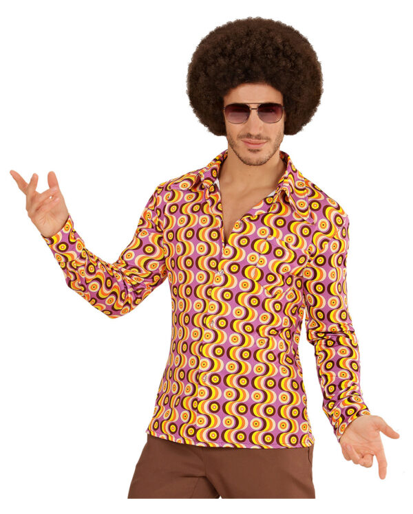 70er jahre groovy hemd discs hippie faschingskostuem 70s hippie shirt 29429 1