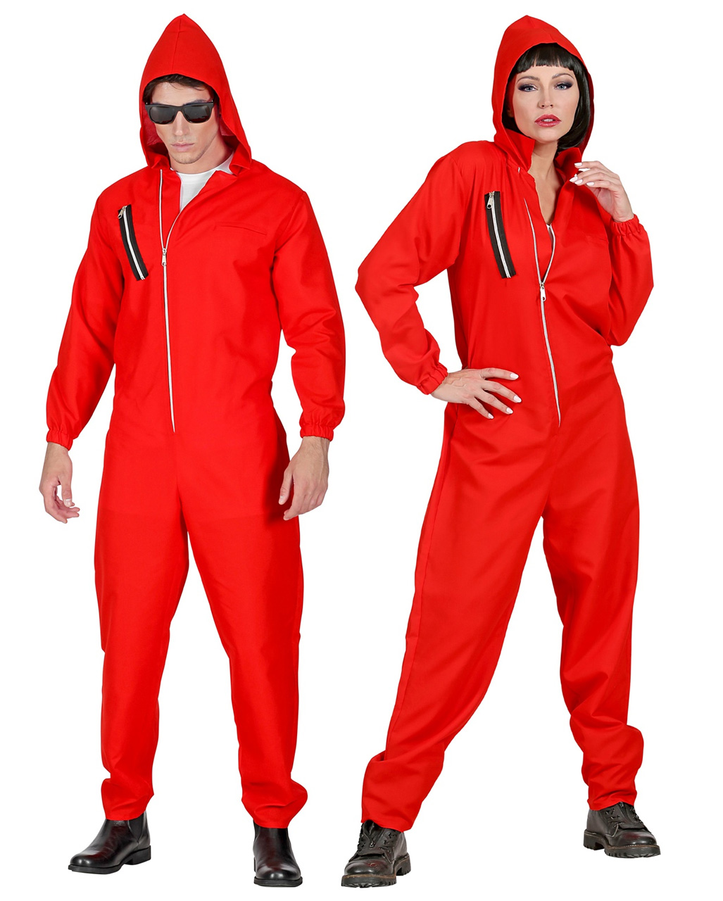 bankraeuber kostuem overall rot unisex bank heist costume overal red jumpsuit 39227