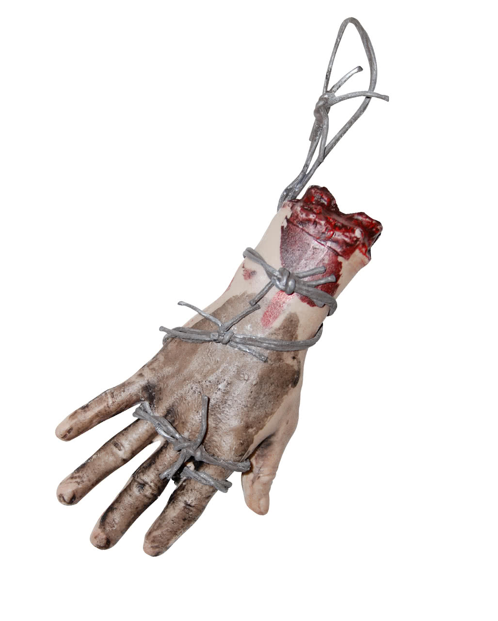 blutige hand mit stacheldarht halloween deko horrorfilm dekoration hand with barbed wire 27356