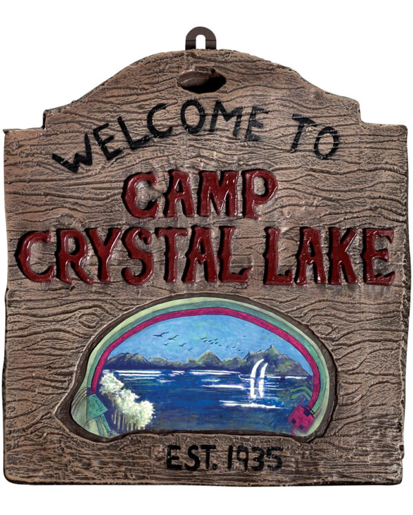 camp crystal lake schild jason voorhees dekoration halloween wanddekoration 13428