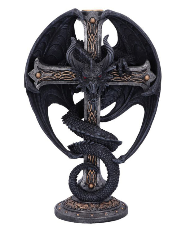 dark gothic dragon kerzenstaender dark gothic dragon candle holder dunkler gothic drache kerzenhalter 54192 01