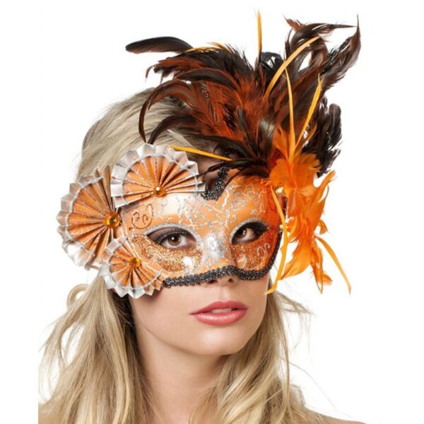 fischige dame venezia maske orange1
