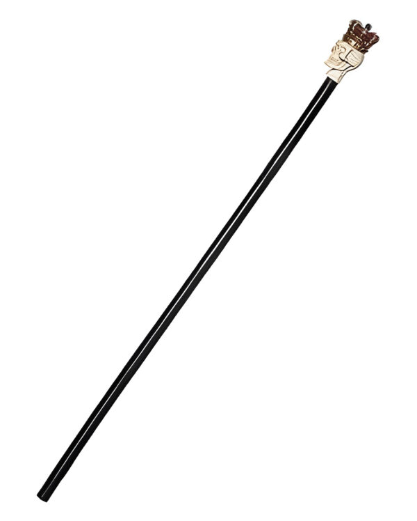 gehstock mit gekroentem totenschaedel walking stick with crowned skull spazierstock kostuemzubehoer 56601