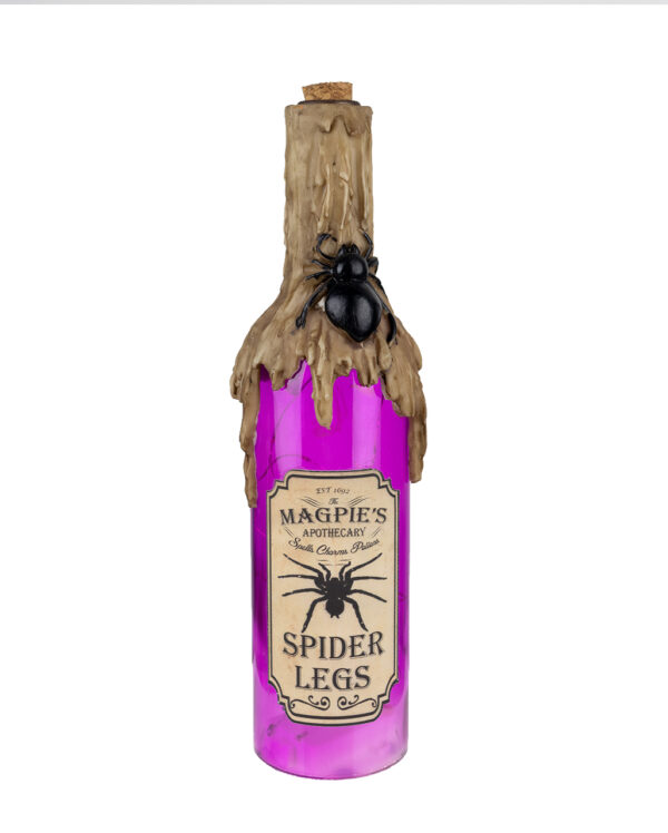 giftflasche spider mit beleuchtung leuchtende halloween dekoflasche 54174