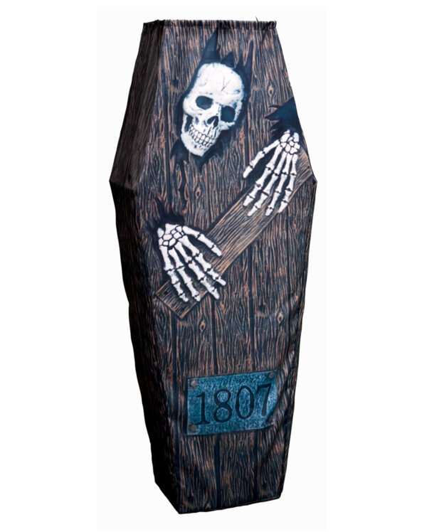 haengesarg mit skelett aufdruck 152cm skeleton hanging coffin halloween sarg zum aufhaengen 54205