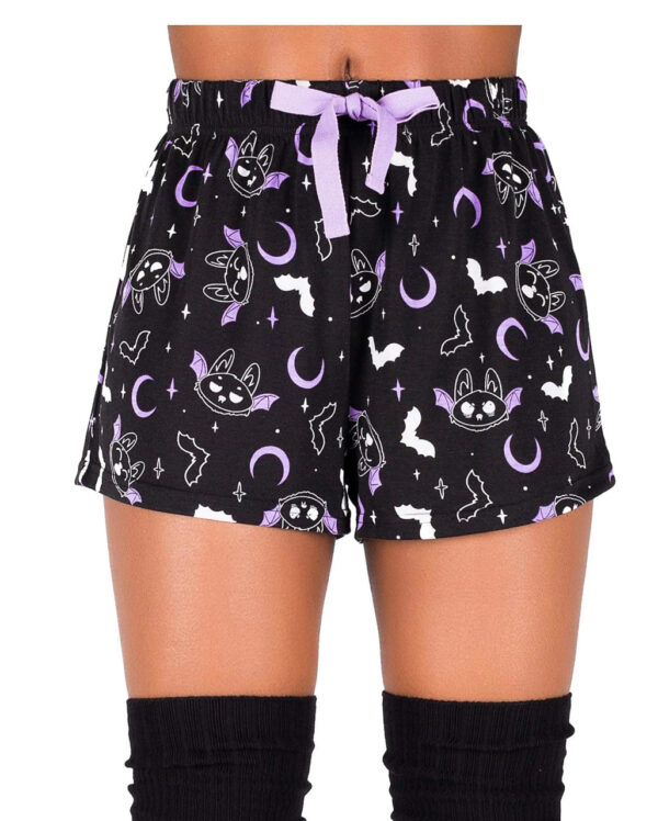 killstar batty shorts schlafhose batty shorts sleepwear gothic bekleidung gothic accessoire 50875 01