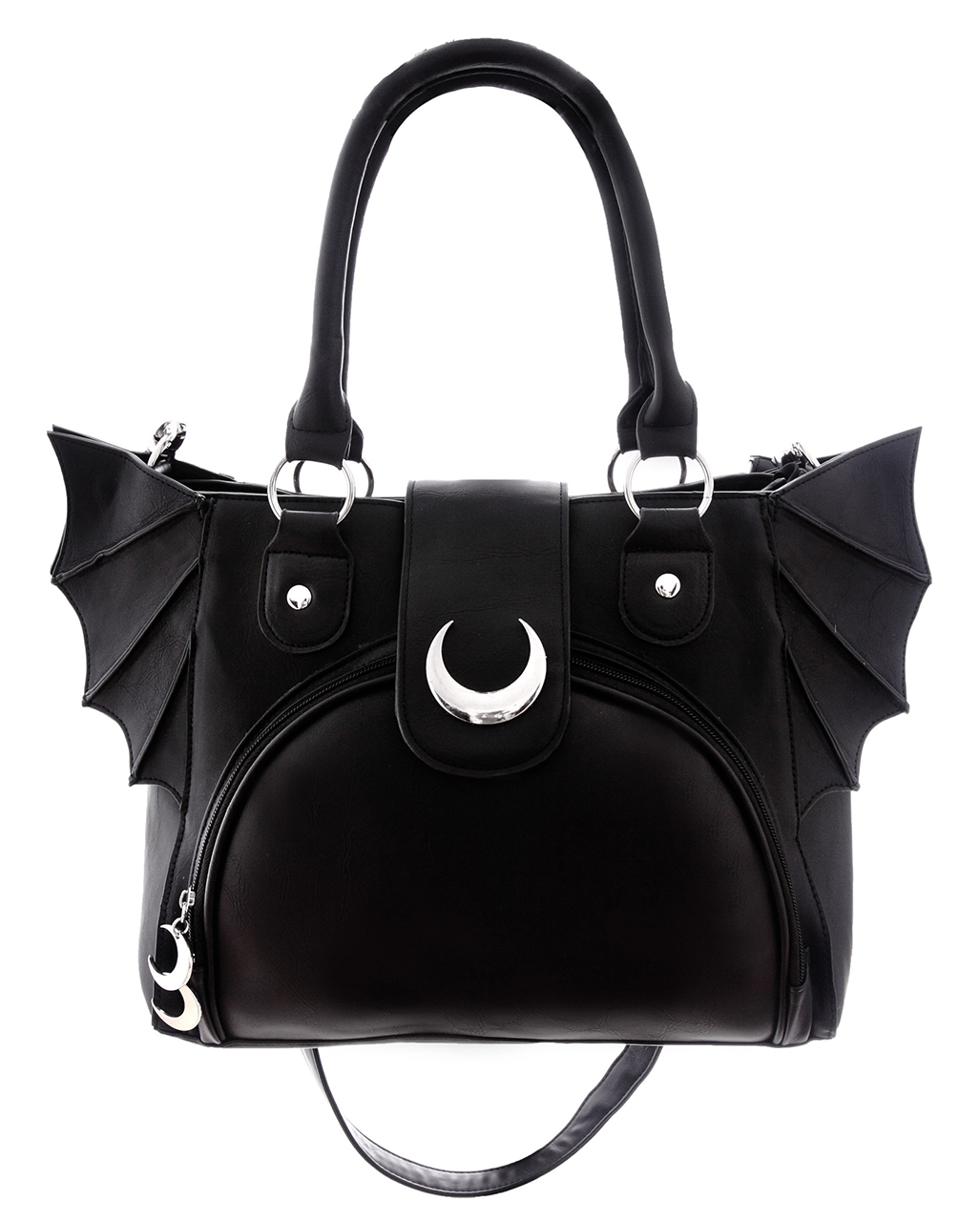 moon bag gothic handtasche mit fledermausfluegel moon bag gothic handbag with bat wings 53770 01