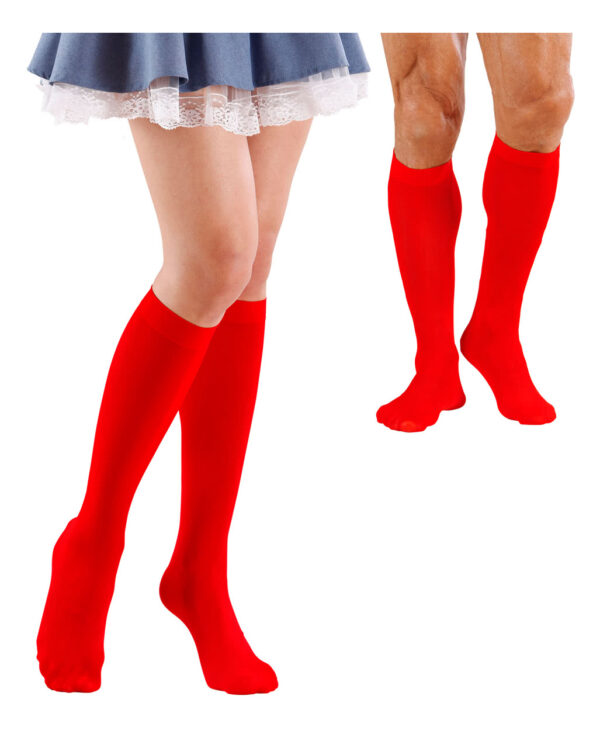 rote kniestruempfe unisex red socks fancy dress accessoire bild1 27030