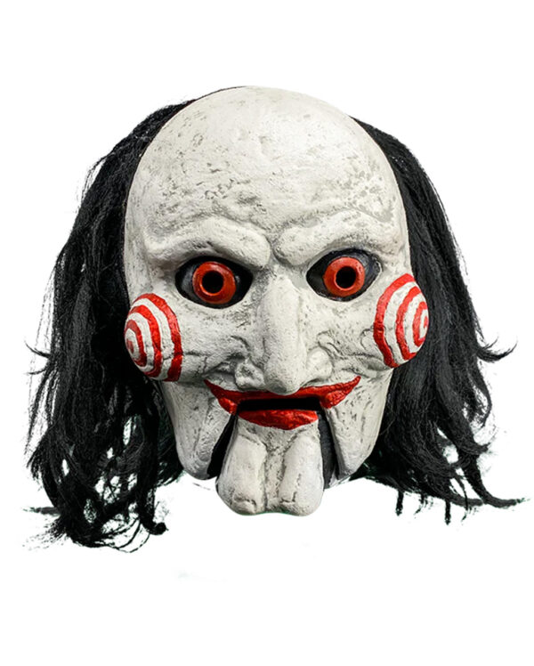 saw billy puppe vollkopf maske mit beweglichem kiefer saw fanartikel saw horrormaske billy the puppet mask lizenzierter saw merch 56630