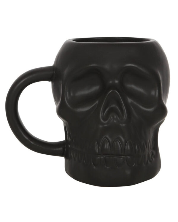 schwarze matte totenkopf tasse matte black skull mug totenschaedel tasse gothic wohnaccessoire 54298 01
