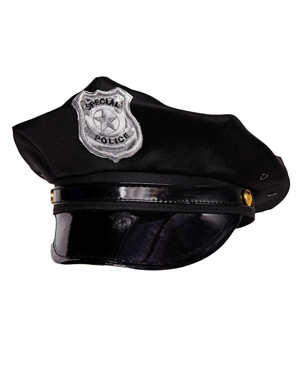 schwarze polizeimuetze special police karnevalshut uniformhut black police hat 35617